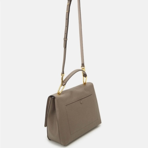 Elegant Taupe Hobo Bag with Gold Details - Picture 3 of 8